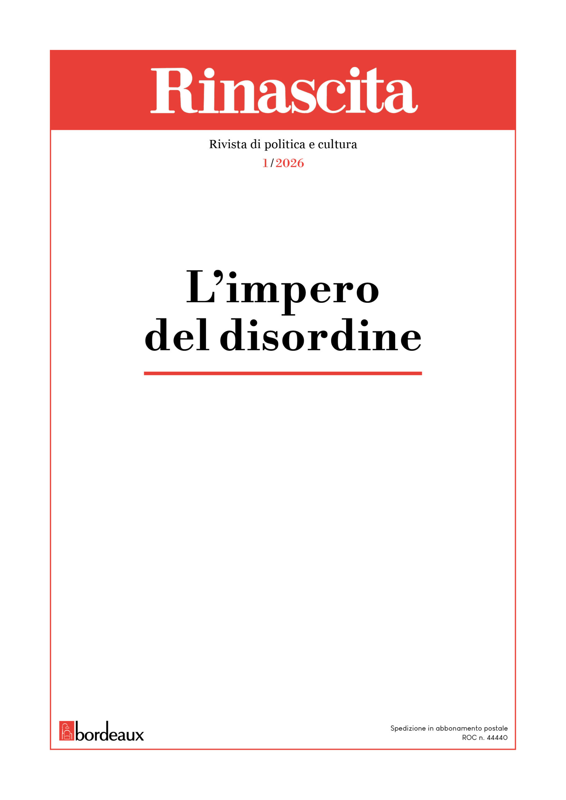 RINASCITA L'impero del disordine PIATTO